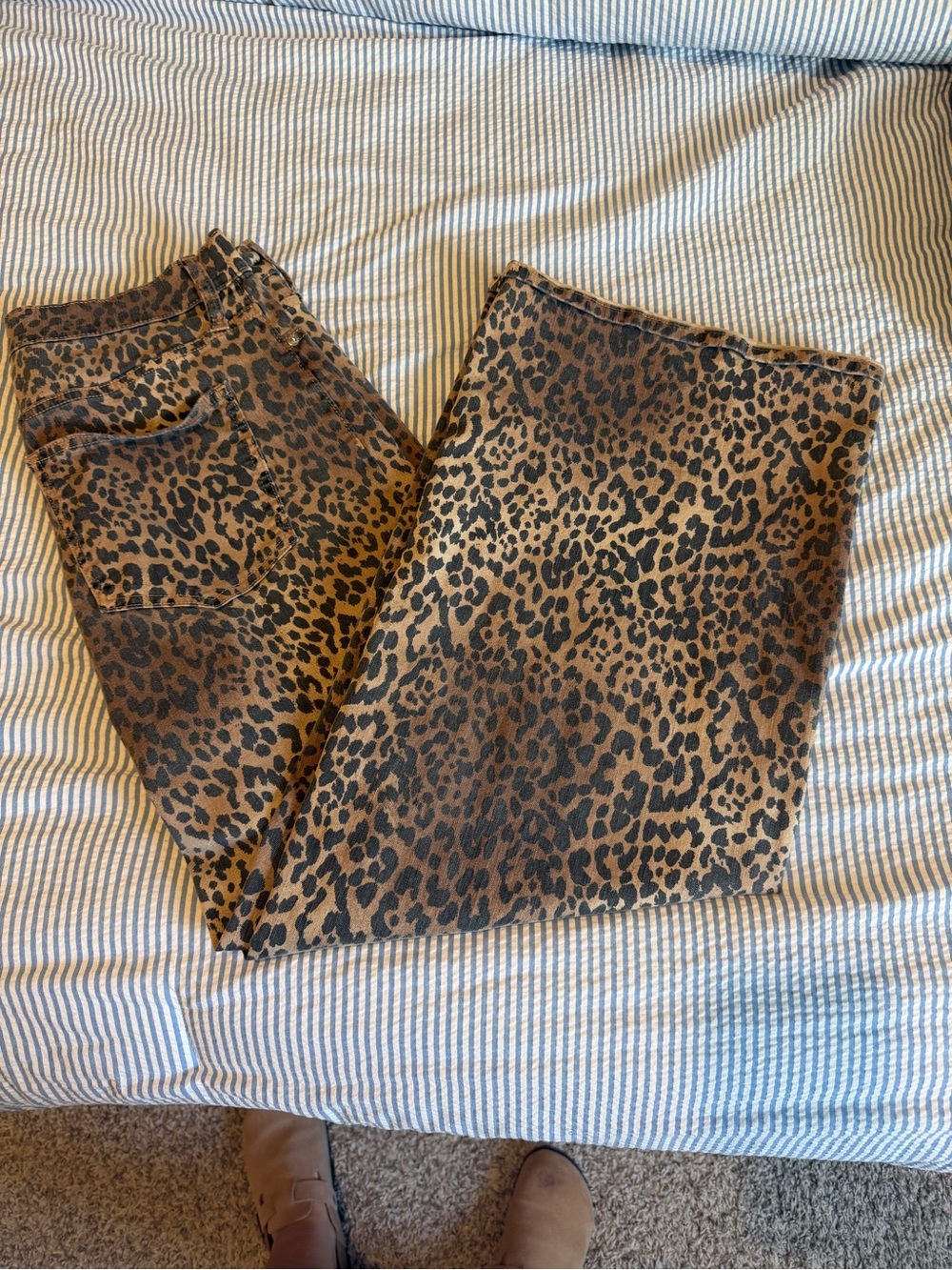 GAP Leopard Print wide leg jeans - Brown and Black